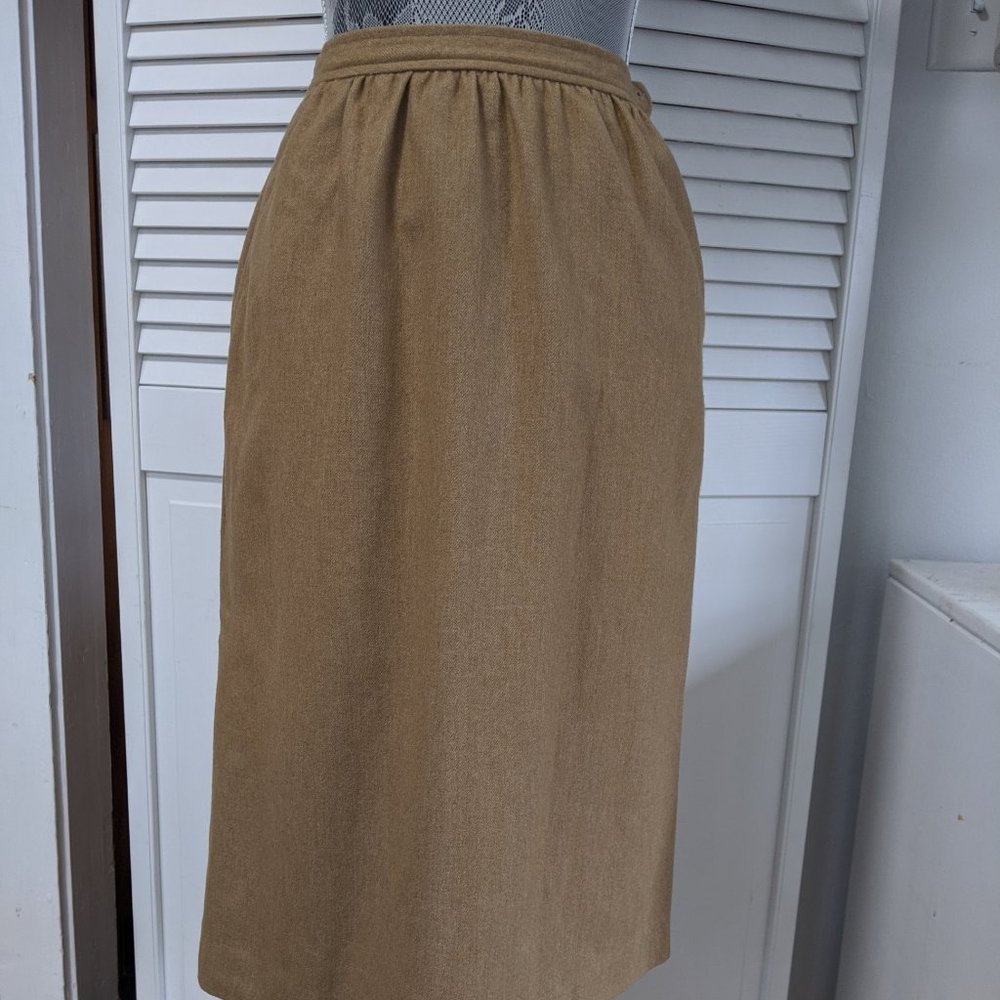 Vintage Evan Picone Beige Wool Blend Skirt